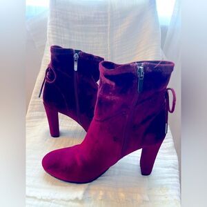 Francescas red velvet boots! Brand new perfect condition; Size 7